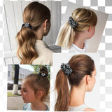 PANTIDE 14 Packs Black and White Checkered Hair Pins Hair Scrunchies Set Checkerboard No Crease Wave Geometric Duckbill Hair Clip and Hair Ties Fashion Hair Accessories for Women Girls Toddlers