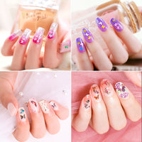 PANTIDE 24 Colors/Set Holographic 3D Butterfly Nail Glitter Sequins and 48 Sheets Water Transfer Nail Decals Stickers Tattoos, Laser Sparkle Confetti Flakes Manicure Nail Art Supplies DIY Crafting