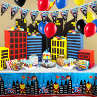 PANTIDE 123 Pack Superhero Party Supplies Kit for 20 Guests, Superhero Themed Party Decorations Party Favors Banner, Balloons, Tableware Set for Kids Birthday Party Baby Shower Christmas