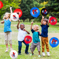 PANTIDE 50 Packs Spiderman Birthday Balloons, 12Inch Blue Red Black Latex Balloons Bouquet with Ribbons, Avengers Superhero Party Favors Decorations Supplies for Kids Boys Birthday Party Baby Shower