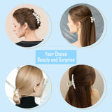 PANTIDE 5 Packs Large Pearl Hair Claw Clips for Women, Non-Slip Assorted Sizes Hair Barrette, Fashion Styling Plastics Jaw Clamp Clips Strong Hold Hair Accessories with Black Drawstring Storage Bag