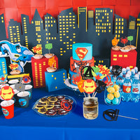 PANTIDE 30Pcs Superhero Table Toppers Birthday Party Centerpiece Sticks Photo Booth Props Party Supplies Decorations for Kid’s Birthday Party Baby Shower