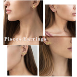 PANTIDE 12Pcs Constellation Zodiac Layer Necklaces Bracelet Earrings Aquarius Pisces Aries Taurus Gemini Cancer Leo Virgo Libra Scorpio Sagittarius Capricorn Initial Dainty Jewelry Gift for Girl Women