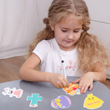 PANTIDE Set of 30 Easter Sticky Notes for Kids Adorable Easter Egg Chick Bunny Cross Lamb Shaped Notepad Self-Adhesive Writing Memo Pads Page Marker for Daily Reminders Work Study School Office Home