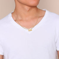 PANTIDE Angel Number Necklace Dainty 111 444 777 Charm Pendants Personalized Number Stainless Steel Numerology Necklace Choker Chain Jewelry Gift for Women Girls Men with Storage Bag(Gold & Rose gold)