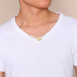 PANTIDE Angel Number Necklace Dainty 111 444 777 Charm Pendants Personalized Number Stainless Steel Numerology Necklace Choker Chain Jewelry Gift for Women Girls Men with Storage Bag(Gold & Rose gold)