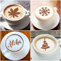 PANTIDE 40 Pcs Cake Stencil Templates Decoration Reusable Plastic Stencils Latte Art Designer for Coffee Cake Cookie Chocolate Candy Sugar Powder Card Drawing Templates Baking Tools Decoration Molds