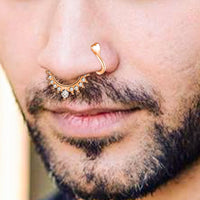 PANTIDE 12 Pcs Fake Nose Rings Hoop Adjustable Stainless Steel Faux Piercing Jewelry Ear Lip Cartilage Tragus Septum Ring Non-Pierced Clip On Circle Nose Hoop Rings Earrings Cuff for Women Men Girls
