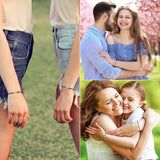 PANTIDE 4 Pairs Pinky Promise Distance Matching Bracelets Set - Adjustable Bracelets of Compass Heart-Shaped Infinity Evil Eye Patterns, Birthday Xmas for Couple Families Friends