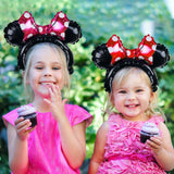 PANTIDE 50 Pcs Mickey Minnie Mouse Inflatable Headbands Cute Cartoon Balloon Hair Band Birthday Party Supplies Party Favors Party Hats for Kids &Adults