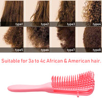 PANTIDE 3 Pack Detangling Brush Set with Edge Brush for Natural Hair, Hair Detangler for Afro American Textured 3a to 4c Natural, Curly, Kinky Wavy, Wet/Dry, Long, Thick Hair(Black, Pink)