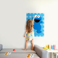 PANTIDE Sesame Party Games for Kids | Pin The Eye and Cookies on The Cookie Monster | Make-a-Face Sticker Game | Sesame Theme Party Decoration Supplies Party Favors | Perfect Party Activities