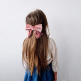 PANTIDE 6 Packs Velvet Hair Bow Clips Barrettes with Black Hair Ties, 6 Colors Large Hair Bowknot with Alligator Hair Clips, Elegant French Style Hair Accessories for Toddlers Baby Girls Women Ladies