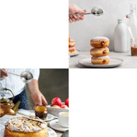PANTIDE Dusting Wand for Sugar Flour and Spices, Easy One-handed Operation Handle Powdered Sugar Shaker Duster Stainless Steel Baking Tools and Accessories with Mini Whisk and 19Pcs Stencils Templates