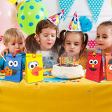 PANTIDE 24Pcs Sesame Goody Candy Treat Bags Sesame Party Favor Bags Sesame Party Supplies Sesame Party Decorations Elmo Cookie Monster Big Bird Ernie with Stickers for Birthday Party Baby Shower