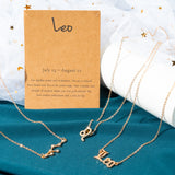 PANTIDE 3Pcs Constellation Zodiac Layer Necklaces for Women Girls, Retro Gold Plated 12 Constellation Pendant Necklace Exquisite Letter Horoscope Old English Zodiac Sign Necklace Jewelry Birthday Gift