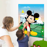 PANTIDE Pin The Nose and Mouth on Mickey Mouse Party Games for Kids, Mickey Mouse Make-a-Face Stickers, Large Poster with Blindfolds and Reusable Stickers, Mickey Mouse Birthday Party Favor Supplies