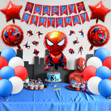 PANTIDE 87Pcs Spiderman Party Decorations Favors for Kids Birthday– Spiderman Happy Birthday Banner, Foil Latex Balloons, Masks, Cupcake Toppers, Stickers - Avengers Superhero Birthday Party Supplies