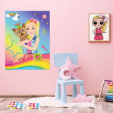 PANTIDE Pin The Bow and Microphone on JOJO Poster, JOJO Party Games with 36pcs Bows Microphones Stickers, JOJO Theme Sticker Game Party Supplies, Outdoor Indoor Activity Birthday Party Wall Decoration