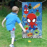 PANTIDE Spiderman Toss Game Banner with 4 Bean Bags, Fun Indoor Outdoor Party Game Activities for Kids and Adults, Avengers Superhero Themed Throwing Games Birthday Party Decoration Supplies Set