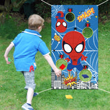 PANTIDE Spiderman Toss Game Banner with 4 Bean Bags, Fun Indoor Outdoor Party Game Activities for Kids and Adults, Avengers Superhero Themed Throwing Games Birthday Party Decoration Supplies Set