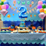 PANTIDE Cartoon Guppies Fish 2nd Party Decorations Supplies Kit Including Number 2 Balloons 12 inch Latex Balloons Shell Foil Balloons Cake Toppers TWO Banner for Kids Birthday Baby Shower(39 Pcs)