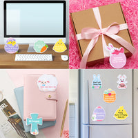 PANTIDE Set of 30 Easter Sticky Notes for Kids Adorable Easter Egg Chick Bunny Cross Lamb Shaped Notepad Self-Adhesive Writing Memo Pads Page Marker for Daily Reminders Work Study School Office Home