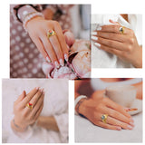 PANTIDE 5Pcs Chunky Retro Rings Enamel Gold Plated Rings Yin Yang Daisy Flower Rose Heart Lucky Clover Y2K Aesthetic Jewelry Glazed Minimalist Stacking Bold Statement Rings for Women (Size 8)