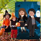 PANTIDE Magical Wizard Photo Door Banner Backdrop Props Large Satin Photo Background Face Photography Banner Decor Magical Wizard Theme Party Favor Supply Decorations Funny Party Games for Adult Kids