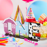 PANTIDE Pink Farm Animals One Letter Sign Wooden Table Centerpiece for Baby Girls Cow Barnyard Animals Themed 1st Birthday Party Decorations Supplies Milestone Baby Shower Cake Smash Photo Props