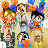 PANTIDE 56Pcs Dragon Ball Balloons Party Supplies Kit – DBZ Super Saiyan Goku Gohan Foil Balloons, 12 Inch Dragon Ball Printed Solid Color Latex Balloons, Dragon Ball Themed Birthday Party Decorations