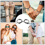PANTIDE 2Pcs Sun and Moon Magnetic Couples Bracelets - Mutual Attraction Matching Relationship Adjustable Distance Bracelet Gift with Envelop, Greeting Card, Velvet Bag for Lover Girlfriend Boyfriend