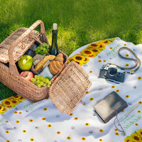 PANTIDE 4Pcs Sunflower Table Cover Plastic Tablecloths Disposable Rectangle Table Cloth Waterproof You Are My Sunshine Themed Picnic Party Favor Supplies Decorations Yellow and White(70.8 x 43.3 Inch)
