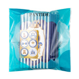 PANTIDE 24 Packs Royal Prince Goodies Candy Treat Bags with Stickers African American Baby Boy Birthday Blue and Gold Party Decoration Favors Supplies Bags Little Prince Gift Bags for Boy Baby Shower