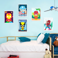 PANTIDE 10Pcs Superhero Mosaic Sticker Art Kits for Kids, Superhero Themed DIY Sticky 3D Handmade Foam Art Puzzles, Superhero Drawing Mosaic Sticker Craft Activity, Birthday Gift for Toddlers