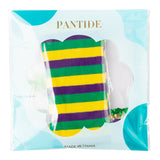 PANTIDE 2 Packs Mardi Gras Long Striped Stockings with Feathers Headband for Women Girls- Colorful Striped Socks Thigh High Tall(One Size), Purple Yellow Green Sequin Flapper Elastic Headband