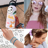 PANTIDE 44Pcs VSCO Starter Stuff Pack Set-VSCO Stickers, Velvet Hair Scrunchies, Puka Shell Necklace Choker, Adjustable Handmade Wave Bracelets, Birthday Gifts for Women Girls