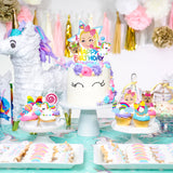 PANTIDE Set of 49 JOJO Cake Toppers Cupcake Toppers - HAPPY BIRTHDAY JOJO Cake Topper, Rainbow Bow Unicorn Puppy Lollipop Donut Microphone Cupcake Toppers – JOJO Birthday Party Decorations for Girls