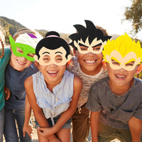 PANTIDE 12 Pcs Dragon Ball Felt Masks for Kids, DBZ Themed Birthday Party Favors Pretend Play Dress Up Costumes Photo Booth Props, Masks with Elastic Band Include Super Saiyan Goku Gohan Master Roshi