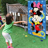 PANTIDE Mickey Mouse Toss Games with 4 Bean Bags, Mickey Minnie Mouse Indoor Outdoor Party Games, Mickey Themed Birthday Party Decoration Supplies, Great Throwing Games Large Banner for Kids and Adult