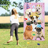 PANTIDE Puppy Birthday Toss Games Banner with 4 Bean Bags - Fun Indoor Outdoor Party Game Activities for Kids and Adults, Puppy Birthday Themed Throwing Games Party Decoration Supplies Set