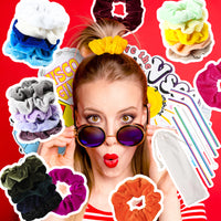 PANTIDE 86Pcs VSCO Starter Stuff Pack Set VSCO Accessories Gift for Teen Girls- Velvet Hair Scrunchies, VSCO Stickers for Hydro Flask, Stainless Steel Straws with Cleaning Brush and Storage Bag