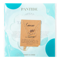 PANTIDE 3Pcs Cancer Zodiac Layer Necklaces for Women Girls Retro Gold Plated 12 Constellation Pendant Letter Necklaces Exquisite Letter Horoscope Old English Zodiac Sign Necklace Jewelry Birthday Gift