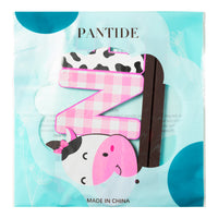 PANTIDE Cow One Letter Sign Wooden Table Centerpiece for Baby Girls Pink Cow First Birthday Decoration Pink Farm Barnyard Animals 1st Table Sign Party Supplies for Baby Shower Cake Smash Photo Props