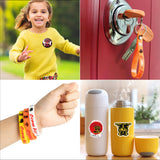 PANTIDE 74Pcs Karate Taekwondo Party Favors Supplies Set Silicone Rubber Bracelet Keychain Button Pins Badges Stickers TV Show Strike First Strike Hard No Mercy Karate Theme Birthday Dress Up for Kids