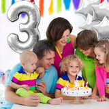 PANTIDE 8 Pcs SW Yooda Balloons 3rd Birthday, Galaxy Wars Themed Party Supplies Favors Celebration Decor Balloon Bundle for Kids Birthday Baby Shower with Giant Number 3 Star-Shaped Robot Foil Balloon