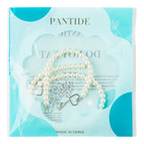 PANTIDE 2 Packs Y2K Pearl Heart Clasp Necklace Choker Silver Dainty Chain Link Necklace with Pearls 90s Antique Love OT Toggle Clasp Necklace Vintage Fashion Jewelry Accessories Gifts for Women Egirl