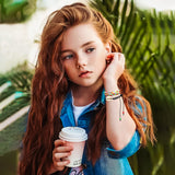 PANTIDE 12Pcs VSCO Bracelets VSCO Starter Stuff for Teen Girls, Friendship Bracelets Set- Shell Bracelet Braided String Stretchy Beads Boho Bracelets, Stackable Bracelets Anklet Bracelets for Girls