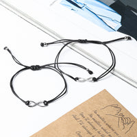 PANTIDE 2Pcs Pinky Promise Bracelets Adjustable Distance Matching Bracelets for Best Friends Couple Family Sisters Friendship Bracelets Birthday Gift for Girlfriend Boyfriend Teen Girls Women Men