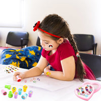 PANTIDE 88Pcs Princess Pretend Play Set- Felt Masks, Hair Elastics, Bracelets, Jewelry Rings, Self-Inking Stampers, Stickers, Princess Themed Party Favors for Girls Birthday Prizes